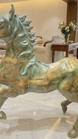 AONA Brass Big Running Horse Statue (Height :60 Inches)