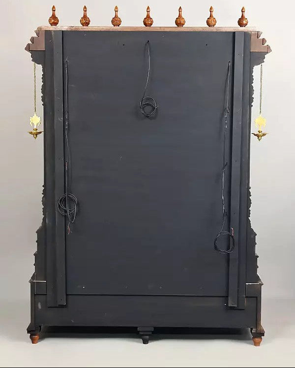 Brass Luxury Ashtalakshmi Design Mandir with Lord Venkateshvara (Tirupati Balaji) (Height: 80 Inches)