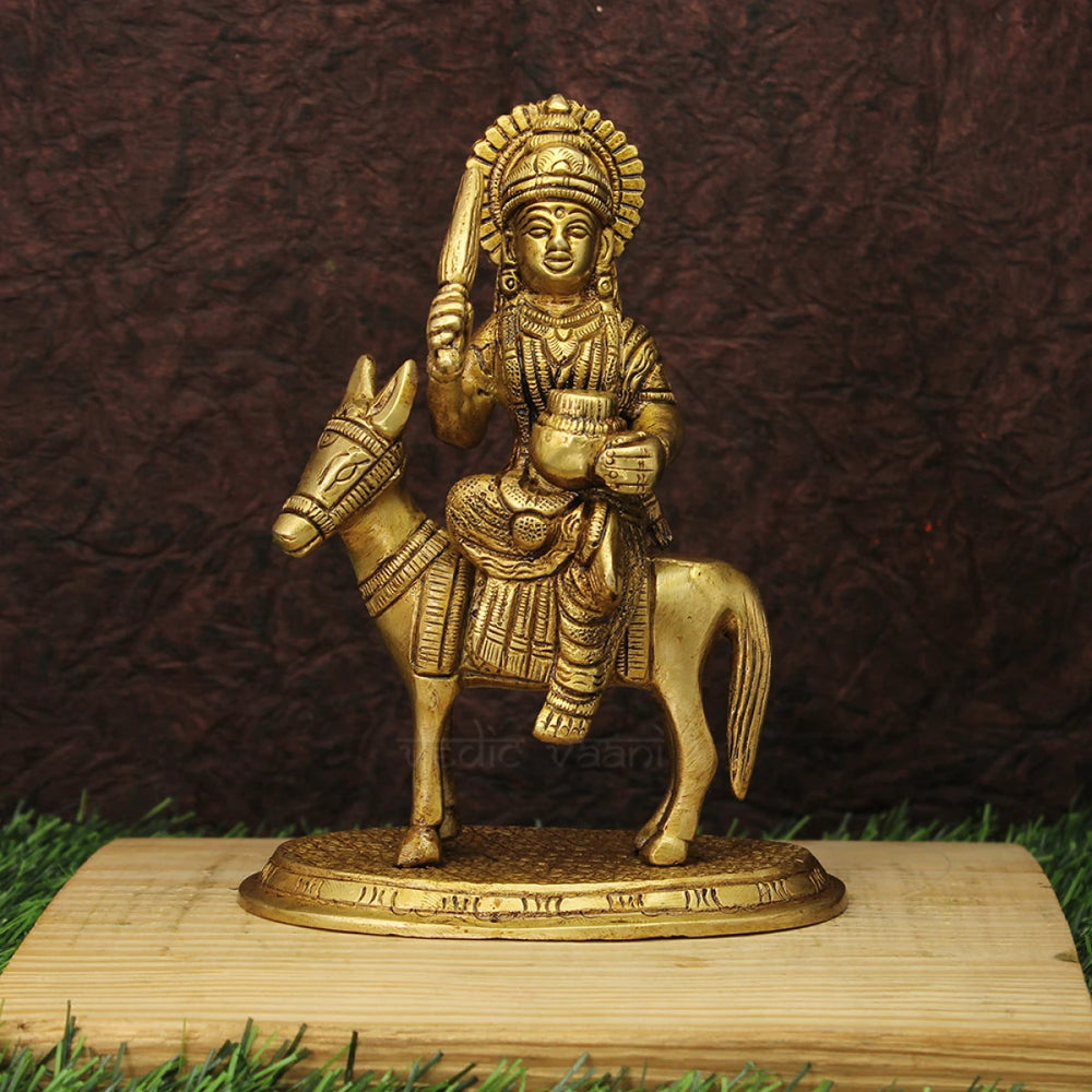 Brass Sheetla Mata Statue for Home Temple (Height :6 Inches)