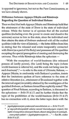 Text page discussing difference between Appaya Dikṣita and Rāmānuja