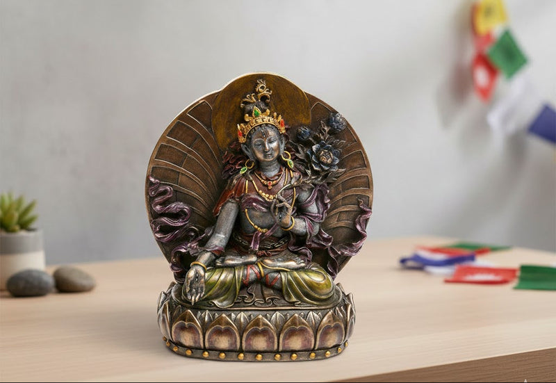 AONA Resin Large Tibetan Buddhist Green Tara Statue