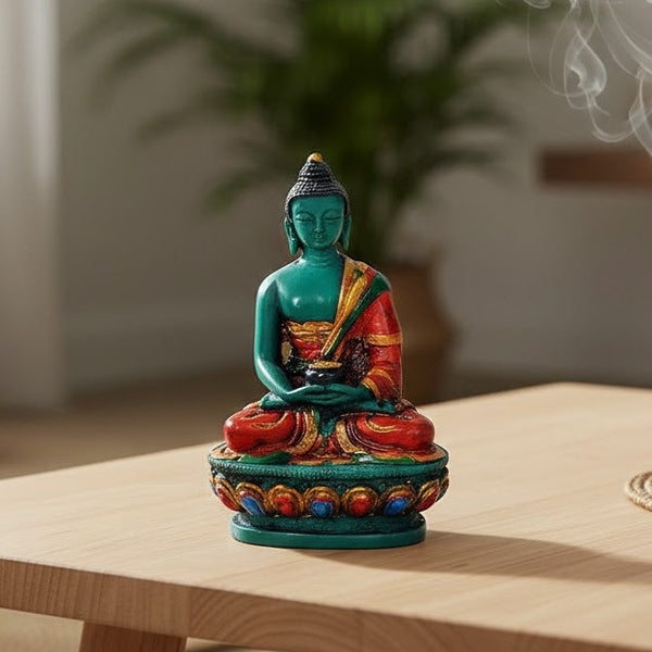 Resin Buddha Idol Statue in Dyaan Murdra (Height: 12 cm)