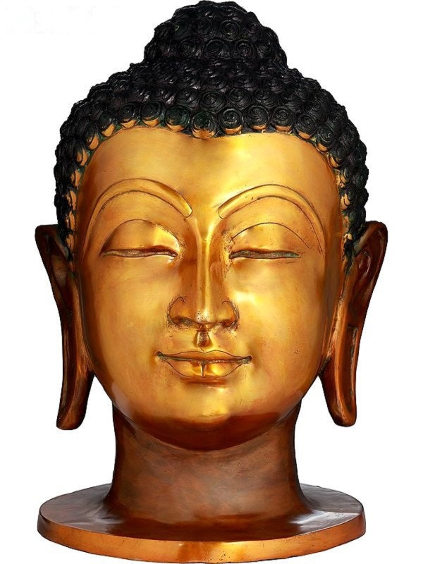 AONA Brass Large Size Buddha Head Idol