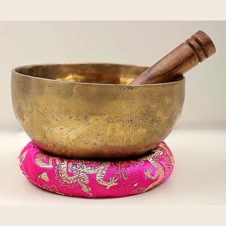 Brass Tibetan Buddhist Ritual Singing Bowl (Height: 6.5 cm)