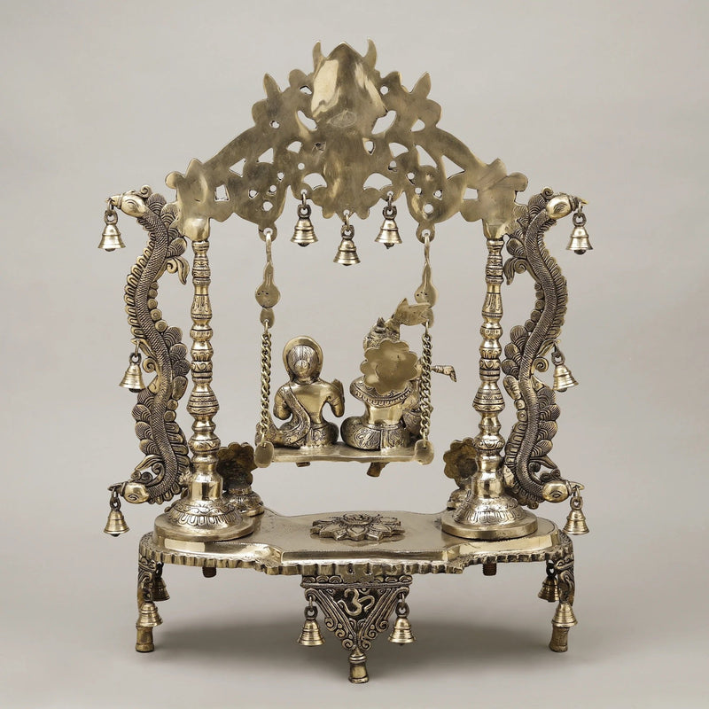 Brass Radha & Krishna Jhula (Height 26.5 Inch)