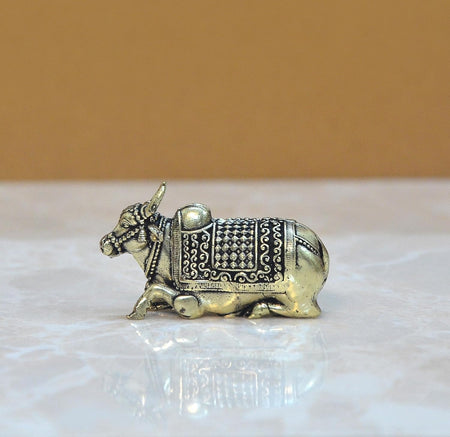 Superfine Brass Nandi Shiva Seated (Height: 1 Inch)
