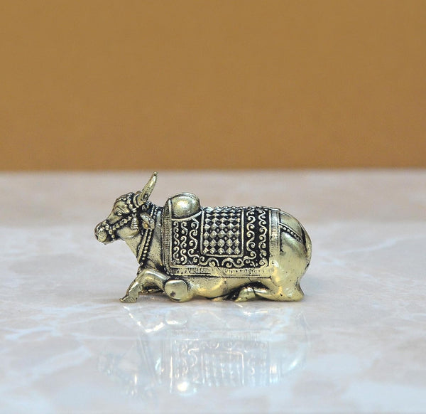 Superfine Brass Nandi Shiva Seated (Height: 1 Inch)
