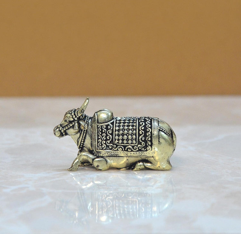 Bronze Nandi Shiva Seated (Height: 1 Inch)