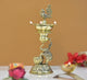 Bronze Elephant with Peacock Oil Lamp Diya  (Height: 8.5 Inches)