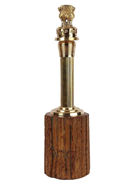 Brass Ashoka Stambh - National Emblem of India (Height: 13 Inches)