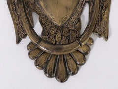 Brass eagle door knocker engraved wing and crest details
