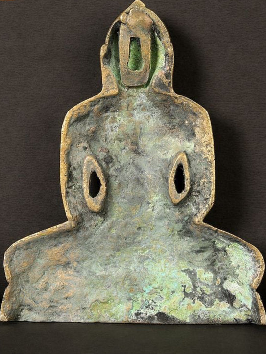 Brass Last Jain Tirthankara Mahavir Wall Hanging (Height: 5 inches) Entryway Setting