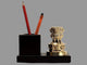 Brass Small Ashok Stambh with Wooden Pen Stand (Height: 4 Inches)