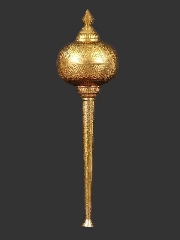 Decorative Brass Hanuman Mace (Gada) for Home Temple (Height:27 Inches)