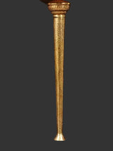 Decorative brass gada stem with ornate vertical relief, home temple ornament