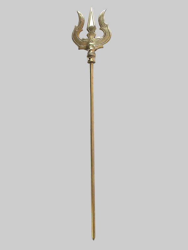 Handcrafted Brass Trishul of Lord Shiva (Height: 60 Inches)