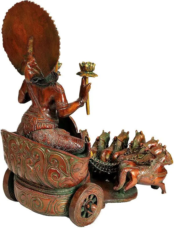 Brass Lord Surya Statue (Height: 11 Inches)