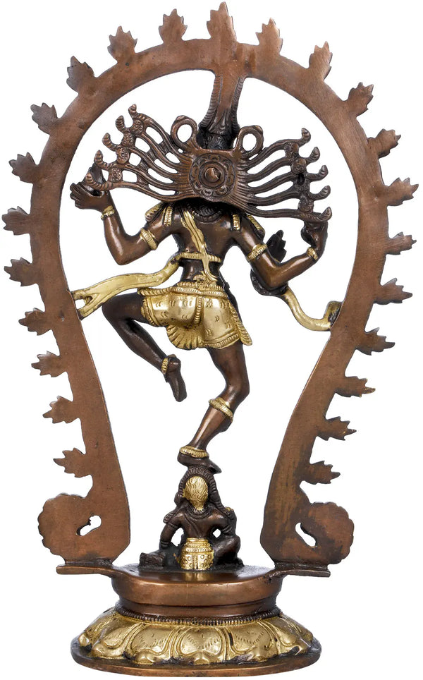 Brass Natraj Idol Dancing Shiva Idol Shiva Religious Statue Height 11 Inch Study Setting
