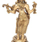 Four-Armed Standing Saraswati in Brass | Handmade - 23 Inch