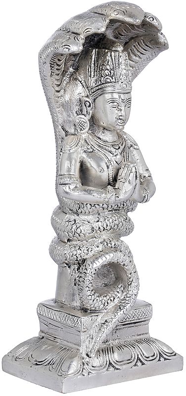 Brass Alluring silver Patanjali Idol (Height : 8 Inches)