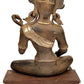 Brass Goddess Saraswati Seated on Wooden Pedestal 13 inches