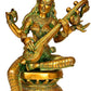 Goddess Saraswati Playing the Veena in Brass 12 Inches