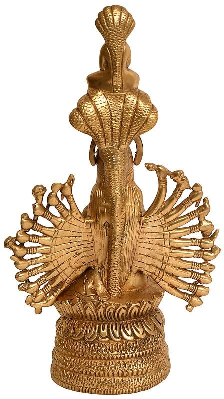 Brass Devi Padmavati - Mother of 23rd Tirthankara (Height: 27 cm)