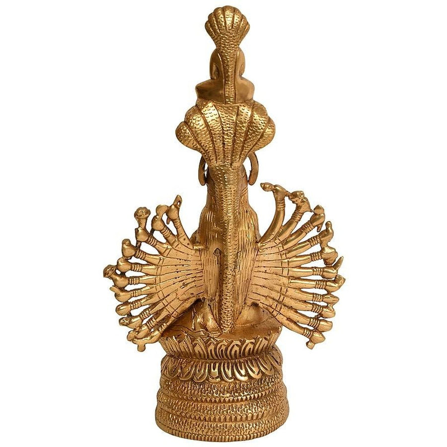 Brass Devi Padmavati - Mother of 23rd Tirthankara (Height: 27 cm) Craft Detail