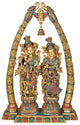 AONA Brass Large Size Radha Krishna with Arch Murti