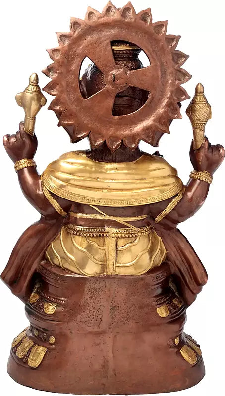 Brass Large Size Ganesha Sculpture (Height 35 Inches) Study Setting