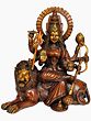 Handcrafted Brass Ashtabhuja Maa Durga Statue | Eight-Armed Goddess Seated on a Lion | Traditional Indian Artistry (Height: 12 Inches)