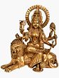 Handcrafted Brass Ashtabhuja Maa Durga Statue | Eight-Armed Goddess Seated on a Lion | Traditional Indian Artistry (Height: 12 Inches)