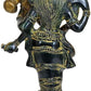 Handmade Saraswati Stands and Strums on Her Veena in Brass 13 inches