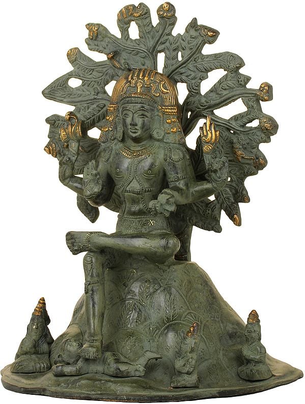 The Magnificence of Dakshinamurti Shiva in Brass | Handmade 12 Inch antique Entryway Setting