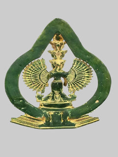 Brass Lord Avalokiteshvara Statue with Striking Aureole | Handmade Buddhist Sculpture for Home Decor (Height: 12 Inches)
