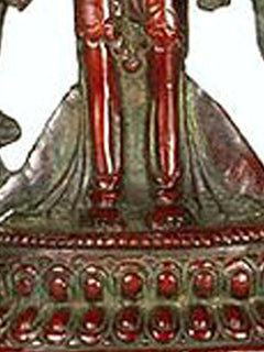 Brass Lord Avalokiteshvara Statue with Striking Aureole | Handmade Buddhist Sculpture for Home Decor (Height: 12 Inches)