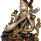 Handmade Kamalasana Goddess Saraswati in Brass 12 inches