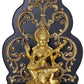 Brass Goddess Saraswati Statue Seated on a Kirtimukha Chowki 12 inches