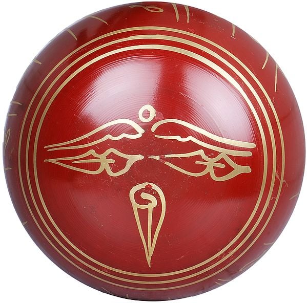 Brass Tibetan Buddhist Singing Bowl (Height: 7 cm) Study Setting