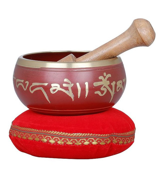 Brass Tibetan Buddhist Five Dhyani Singing Bowl (Height: 5 cm)