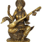 Brass Sculpture of Goddess Saraswati 24 inches