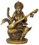 Brass Sculpture of Goddess Saraswati 24 inches