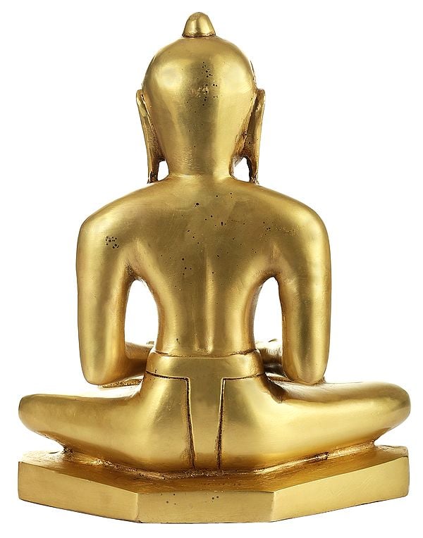 Brass Jain Tirthankara statue (Height: 28 cm ) Study Setting