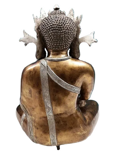 Grand Handcrafted Crowned Buddha Statue in Bhumisparsha Mudra – Exquisite Spiritual Art (Height: 22 Inches)
