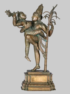 Handmade Bronze Panchaloha Statue of Devi Rati and Kamadeva | Traditional Lost-Wax Casting from Swamimalai (Height: 18 Inches)