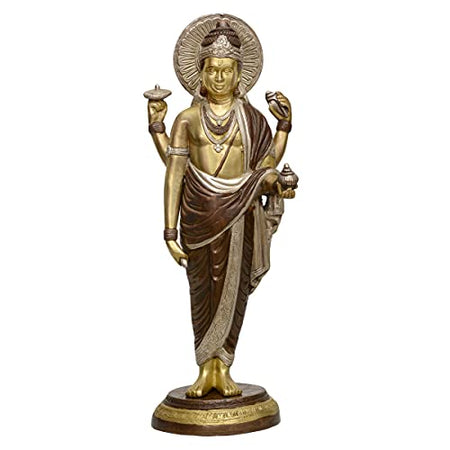 Brass Dhanvantri The Physician of Gods (Height 20 Inches)