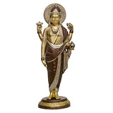 Brass Dhanvantri statue, physician of gods, front view, 20-inch height.