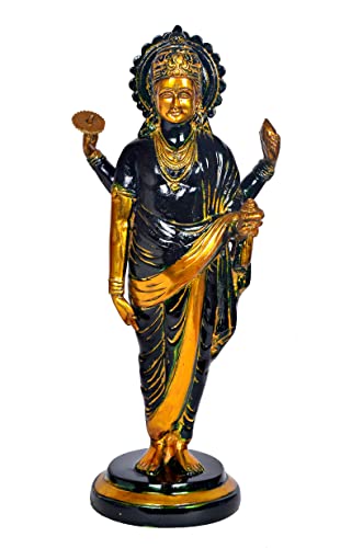 AONA Brass Dhanvantri God of Health Medicine and Ayurveda Idol Showpiece Height 18.5 Inches