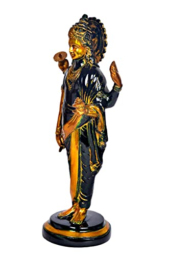 AONA Brass Dhanvantri God of Health Medicine and Ayurveda Idol Showpiece Height 18.5 Inches