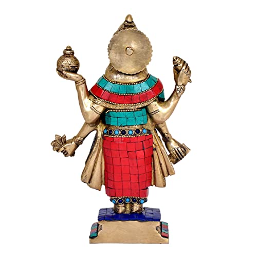 AONA Brass Dhanvantri Idol an Avatar of Vishnu Idol Figurine for Dhanteras Puja Home Temple Height 11 Inches